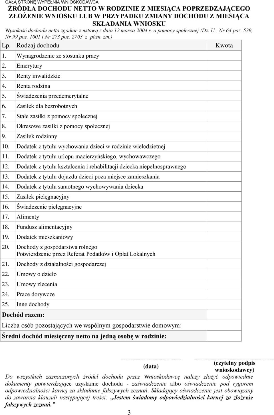 Emerytury 3. Renty inwalidzkie 4. Renta rodzina 5. Świadczenia przedemerytalne 6. Zasiłek dla bezrobotnych 7. Stałe zasiłki z pomocy społecznej 8. Okresowe zasiłki z pomocy społecznej 9.