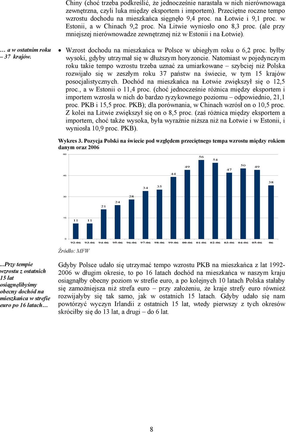 (ale przy mniejszej nierównowadze zewnętrznej niż w Estonii i na Łotwie). a w ostatnim roku 37 krajów. Wzrost dochodu na mieszkańca w Polsce w ubiegłym roku o 6,2 proc.