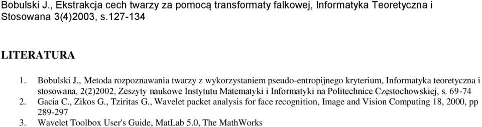 stosowana, 2(2)2002, Zeszyty naukowe Instytutu Matematyki i Informatyki na Politechnice Częstochowskiej, s.