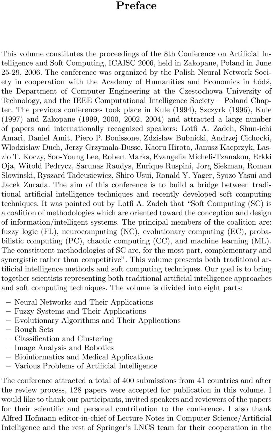 University of Technology, and the IEEE Computational Intelligence Society Poland Chapter.