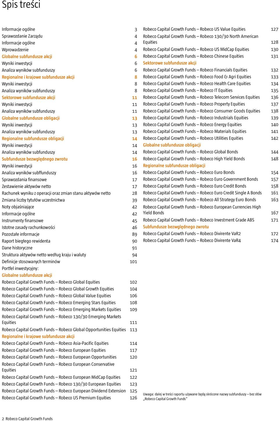 inwestycji 13 Analiza wyników subfunduszy 13 Regionalne subfundusze obligacji 14 Wyniki inwestycji 14 Analiza wyników subfunduszy 14 Subfundusze bezwględnego zwrotu 16 Wyniki inwestycji 16 Analiza