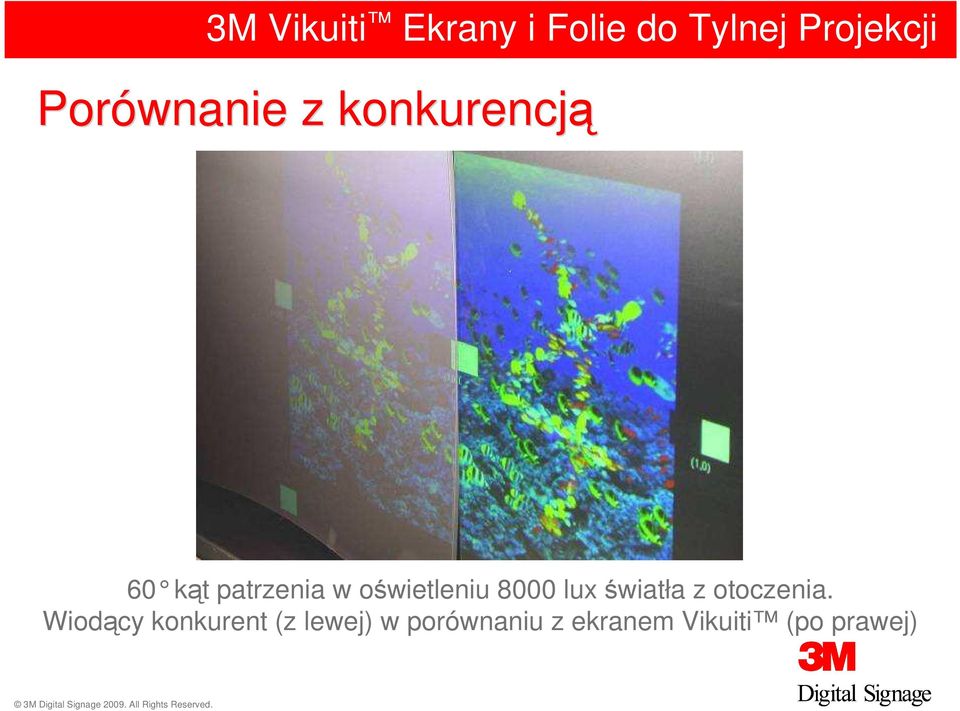 oświetleniu 8000 lux światła z otoczenia.