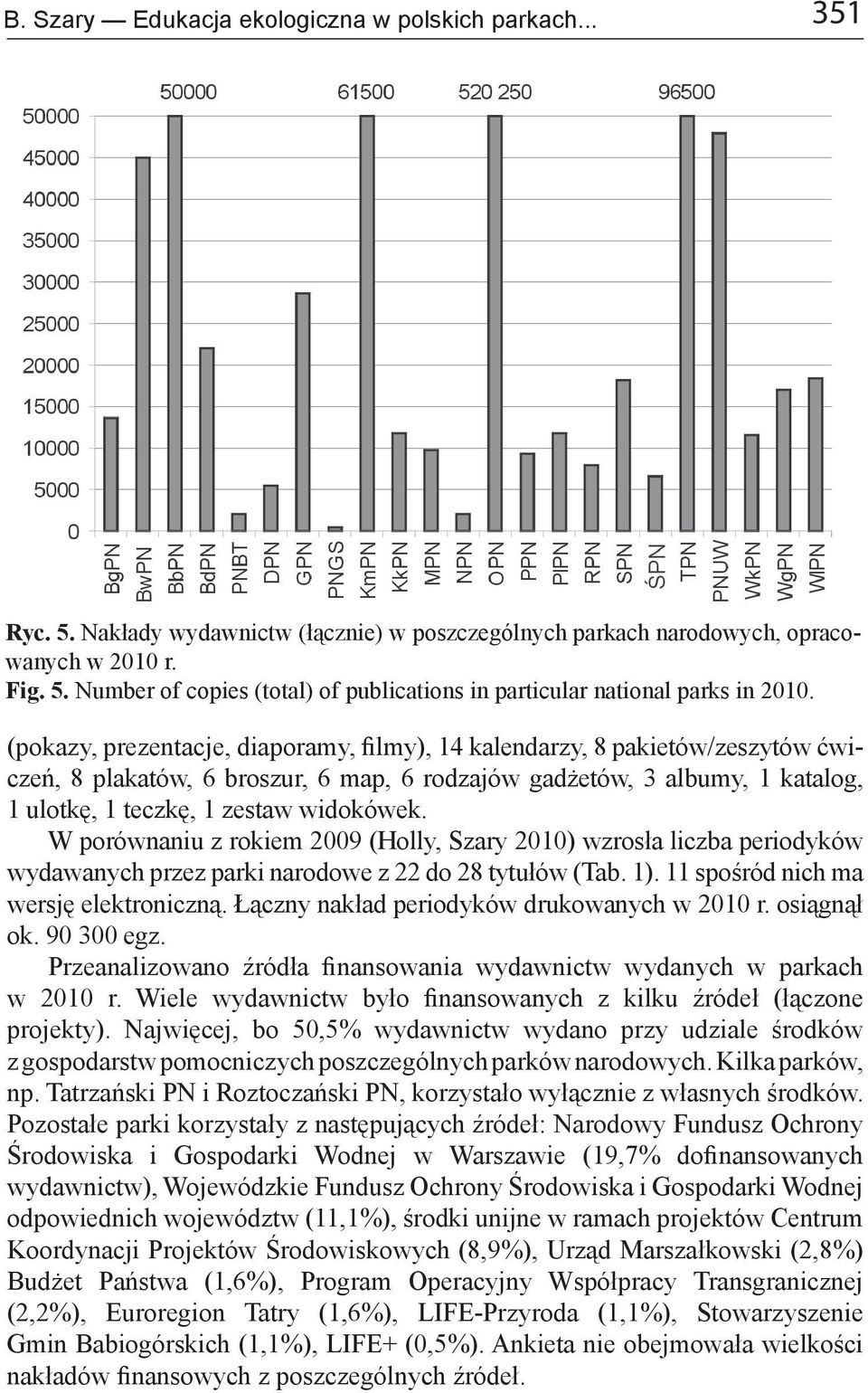 W porównaniu z rokiem 2009 (Holly, Szary 2010) wzrosła liczba periodyków wydawanych przez parki narodowe z 22 do 28 tytułów (Tab. 1). 11 spośród nich ma wersję elektroniczną.