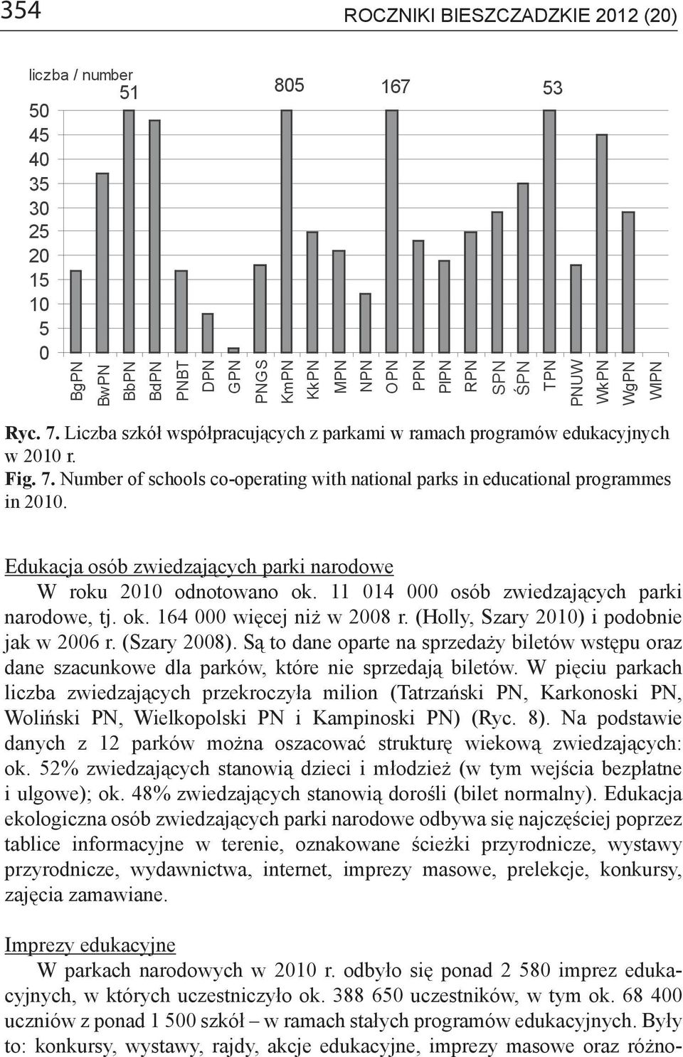 (Szary 2008). Są to dane oparte na sprzedaży biletów wstępu oraz dane szacunkowe dla parków, które nie sprzedają biletów.