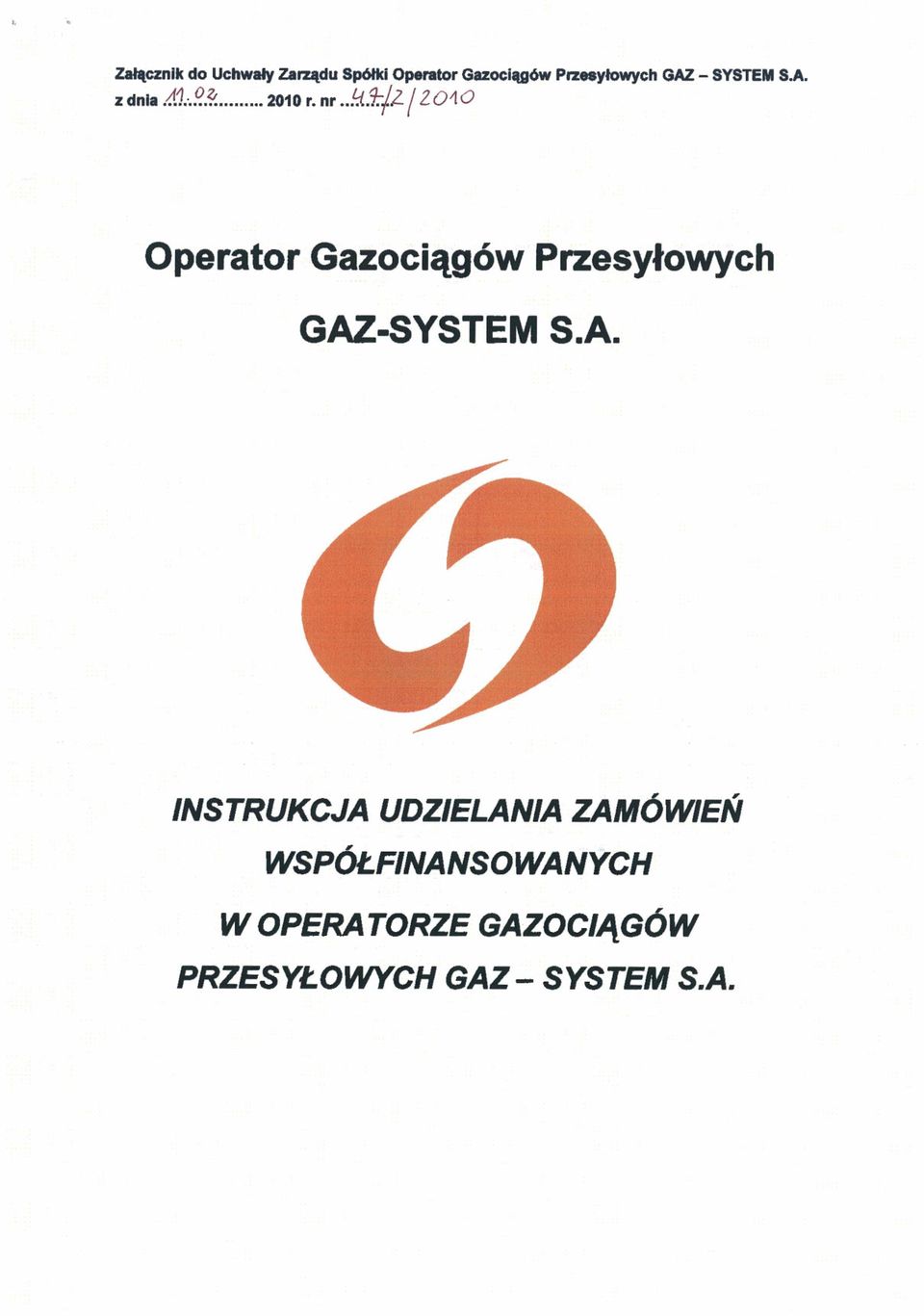 .. L9T/2(2010 Operator Gazocągów Przesyłowych GAZ