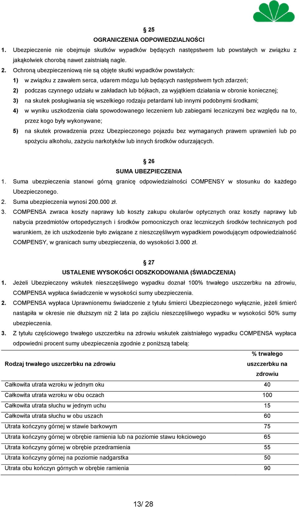 bójkach, za wyjątkiem działania w obronie koniecznej; 3) na skutek posługiwania się wszelkiego rodzaju petardami lub innymi podobnymi środkami; 4) w wyniku uszkodzenia ciała spowodowanego leczeniem