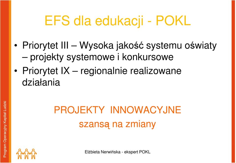 konkursowe Priorytet IX regionalnie