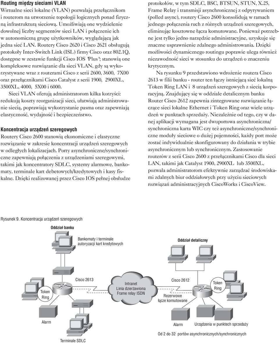 Routery 60 i 6 obs³uguj¹ protoko³y Inter-Switch Link (ISL) firmy oraz 80.