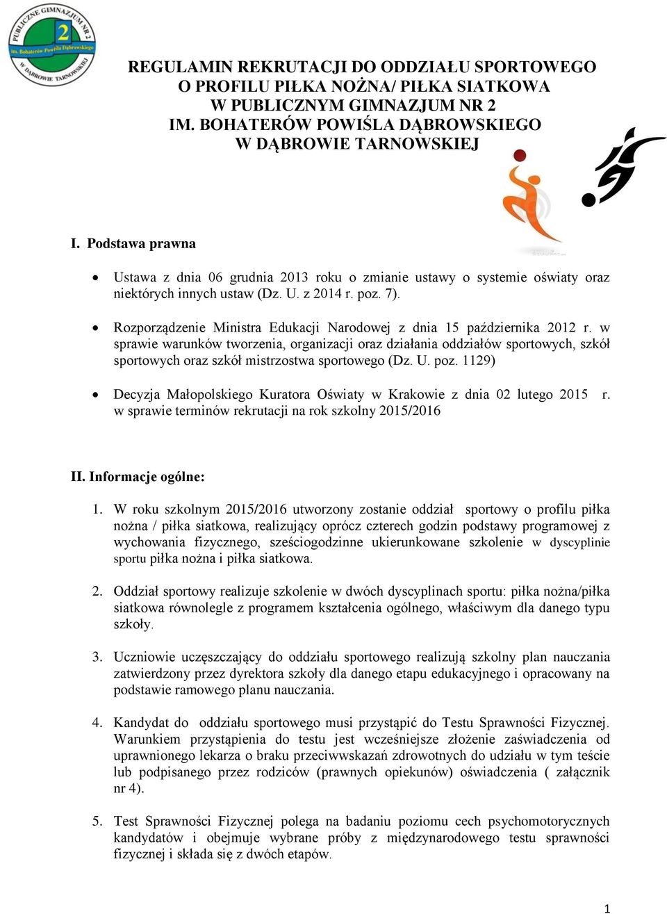 Rozporządzenie Ministra Edukacji Narodowej z dnia 15 października 2012 r.
