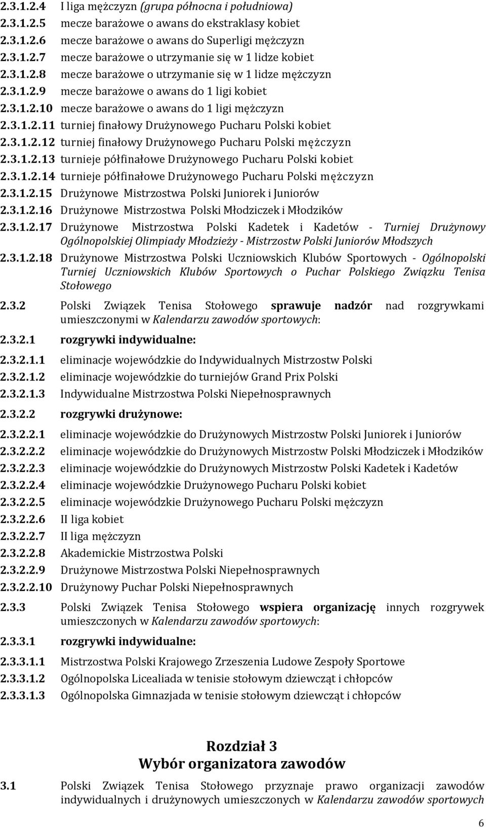 3.1.2.12 turniej finałowy Drużynowego Pucharu Polski mężczyzn 2.3.1.2.13 turnieje półfinałowe Drużynowego Pucharu Polski kobiet 2.3.1.2.14 turnieje półfinałowe Drużynowego Pucharu Polski mężczyzn 2.3.1.2.15 Drużynowe Mistrzostwa Polski Juniorek i Juniorów 2.