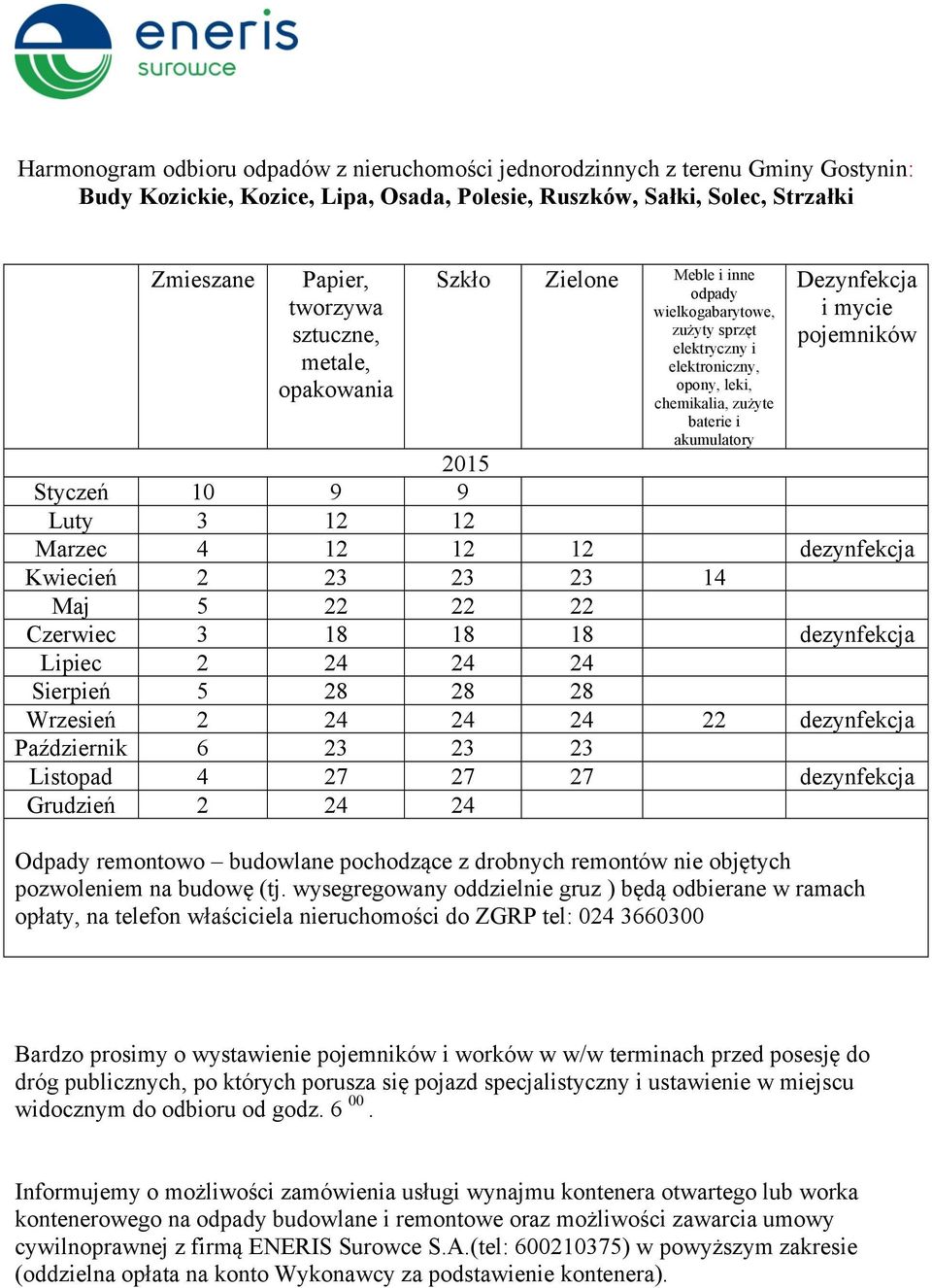 Wrzesień 2 24 24 24 22 dezynfekcja Październik 6 23 23 23 Listopad 4 27 27 27 dezynfekcja Grudzień 2 24 24 Bardzo prosimy o