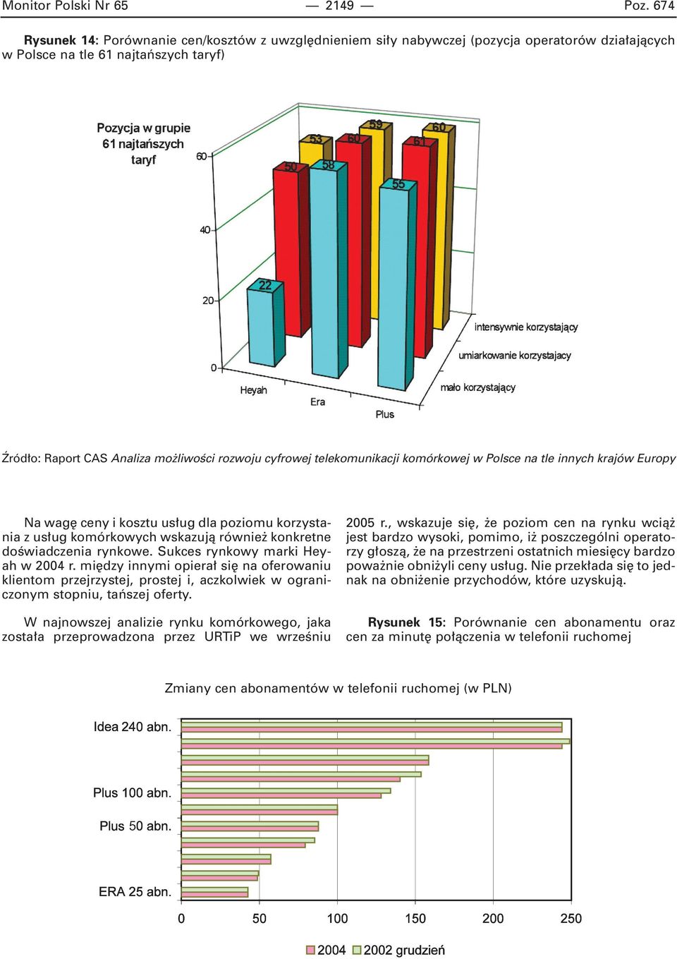 telekomunikacji komórkowej w Polsce na tle innych krajów Europy Na wag ceny i kosztu us ug dla poziomu korzystania z us ug komórkowych wskazujà równie konkretne doêwiadczenia rynkowe.