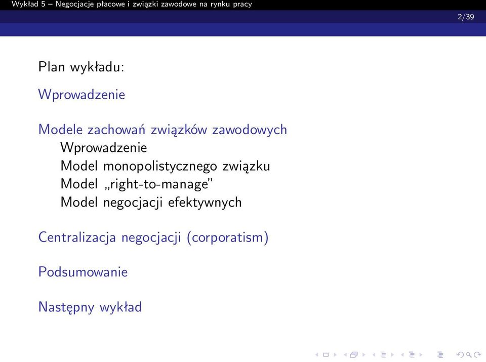 monopolistycznego związku Model negocjacji