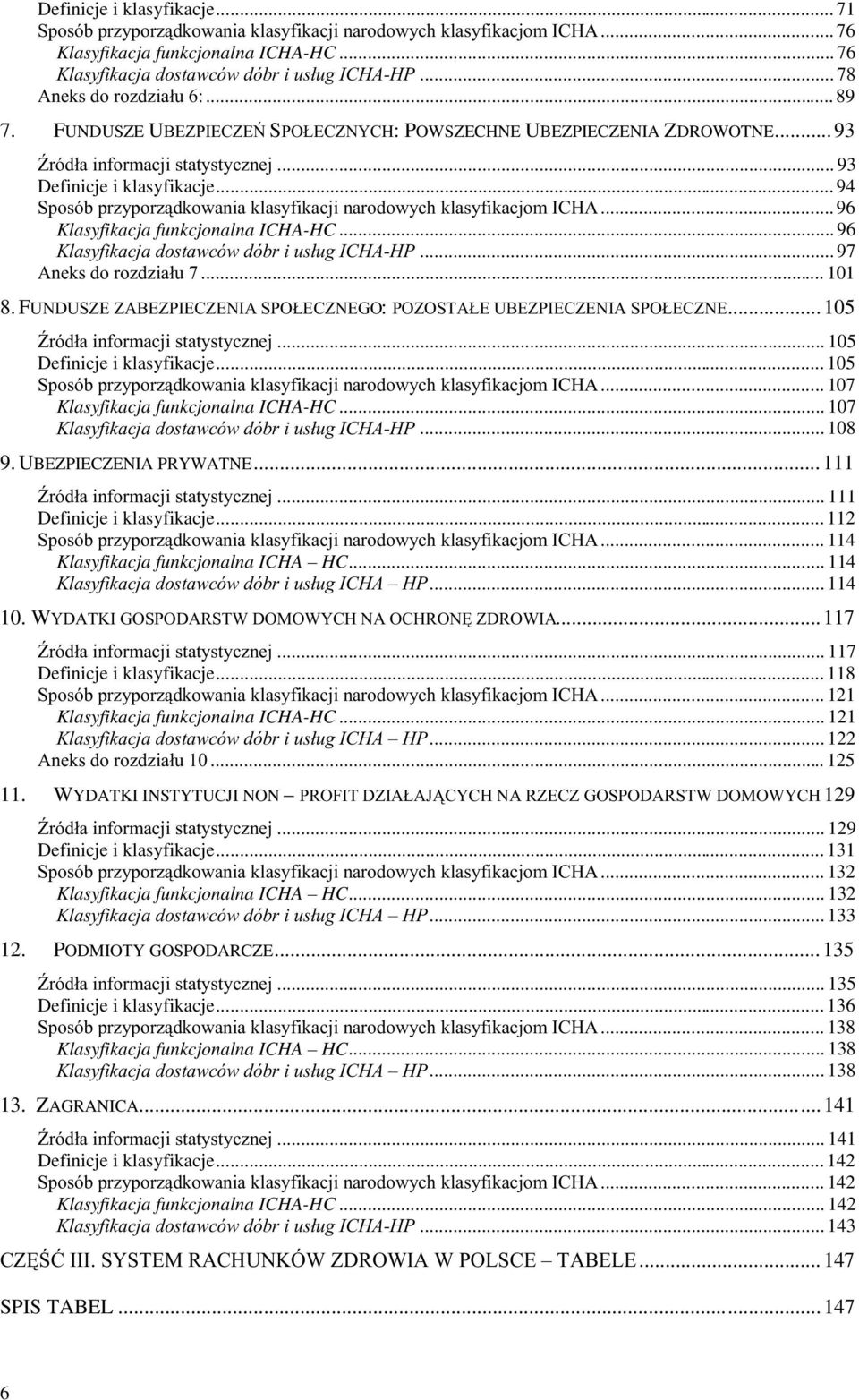 .. 105 2##$%&'+.''&% +.'(8... 107 Klasyfikacja funkcjonalna ICHA-HC... 107!... 108 9. UBEZPIECZENIA PRYWATNE... 111 O%'&.('!!!#&... 111 Definicje i klasyfikacje... 112 2##$%&'+.''&% +.'(8... 114 Klasyfikacja funkcjonalna ICHA HC.