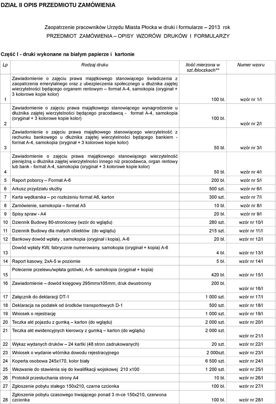 /bloczkach** 1 2 3 4 Zawiadomienie o zajęciu prawa majątkowego stanowiącego świadczenia z zaopatrzenia emerytalnego oraz z ubezpieczenia społecznego u dłużnika zajętej wierzytelności będącego organem