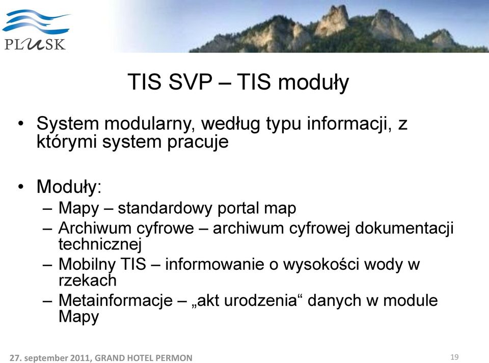 archiwum cyfrowej dokumentacji technicznej Mobilny TIS informowanie o