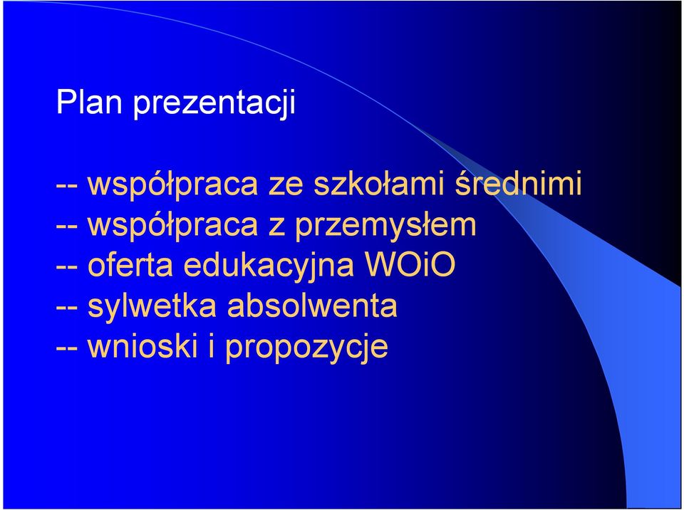 przemysłem -- oferta edukacyjna WOiO