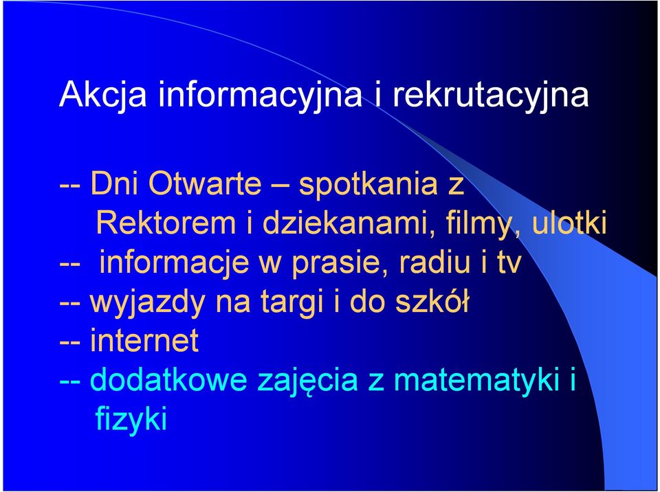 informacje w prasie, radiu i tv -- wyjazdy na targi i