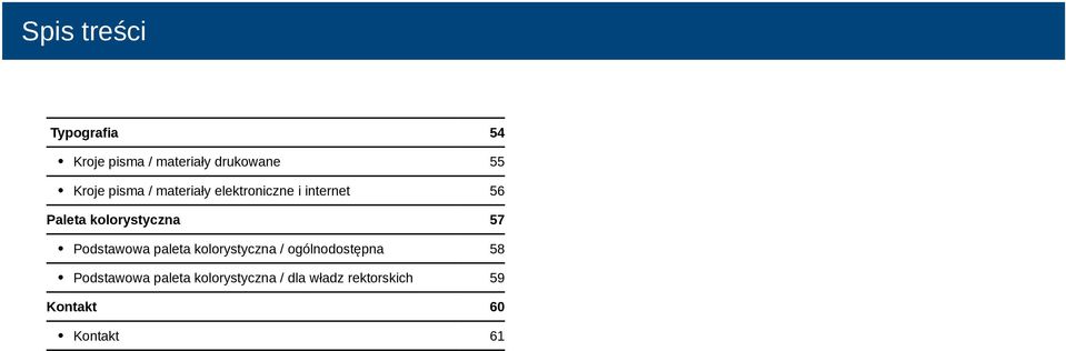 kolorystyczna 57 Podstawowa paleta kolorystyczna / ogólnodostępna