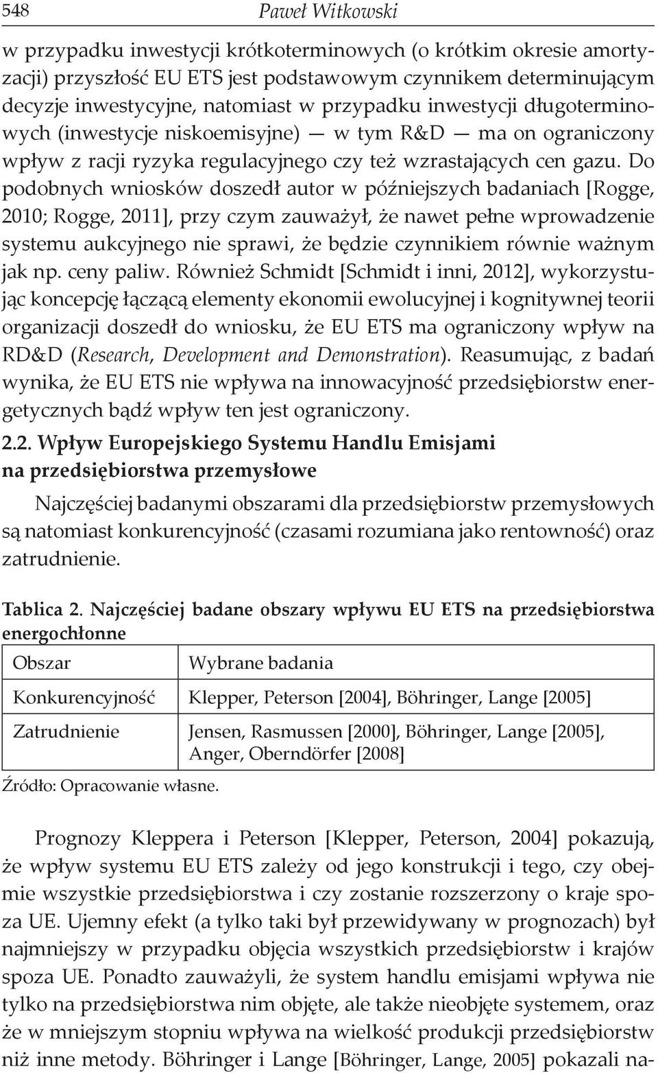 Do podobnych wniosków doszedł autor w późniejszych badaniach [Rogge, 2010; Rogge, 2011], przy czym zauważył, że nawet pełne wprowadzenie systemu aukcyjnego nie sprawi, że będzie czynnikiem równie