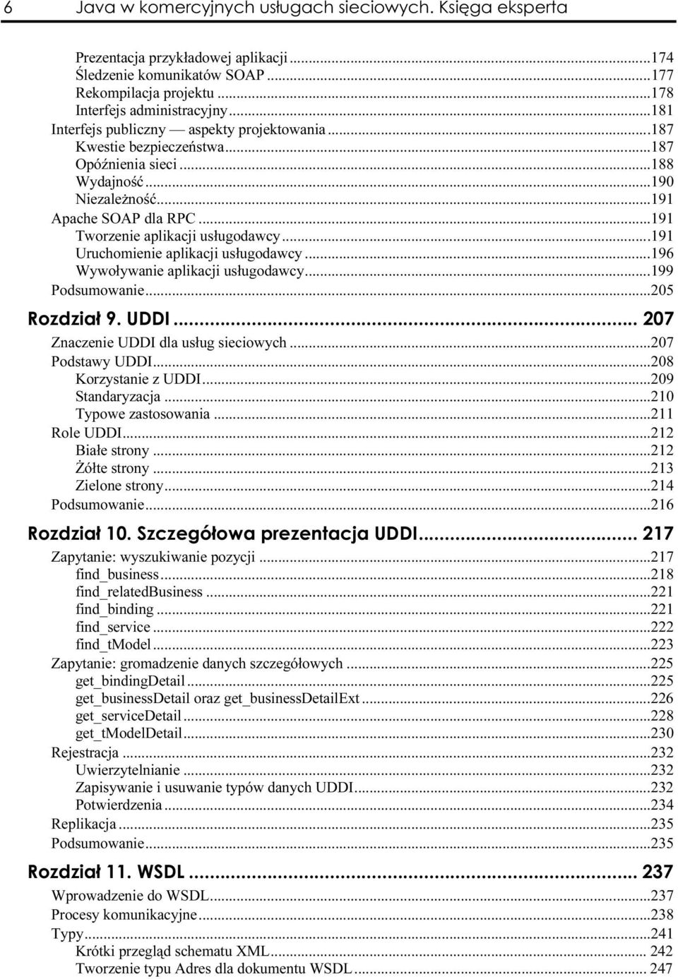 ..r...191 Uruchomienie aplikacji usługodawcy...r...196 Wywoływanie aplikacji usługodawcy...r...199 Podsumowanie...r...r......205 Znaczenie UDDI dla usług sieciowych...r...207 Podstawy UDDI...r...r......208 Korzystanie z UDDI.