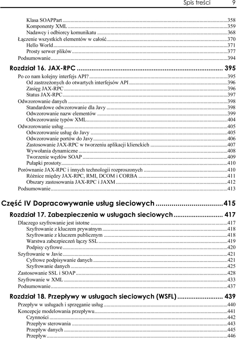 ..r...398 Odwzorowanie nazw elementów...r...3 9 Odwzorowanie typów XML...r...r....404 Odwzorowanie usług...r...r...405 Odwzorowanie usług do Javy...r...405 Odwzorowanie portów do Javy...r...406 Zastosowanie JAX-RPC w tworzeniu aplikacji klienckich.