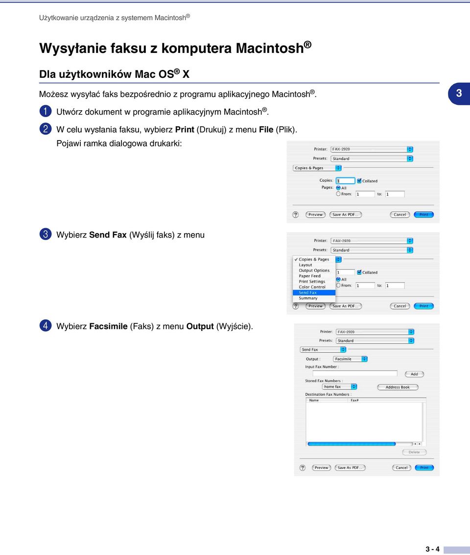 1 Utwórz dokument w programie aplikacyjnym Macintosh.