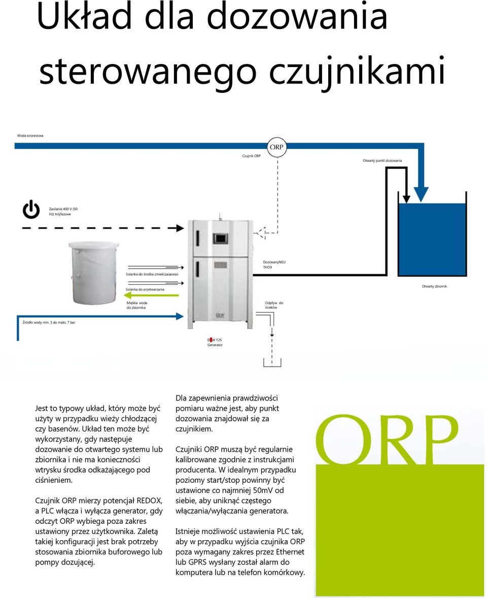 7 bar DCW T25 Generator Jest to typowy układ, który może być użyty w przypadku wieży chłodzącej czy basenów.