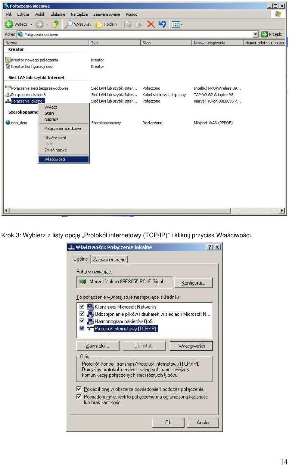 internetowy (TCP/IP) i