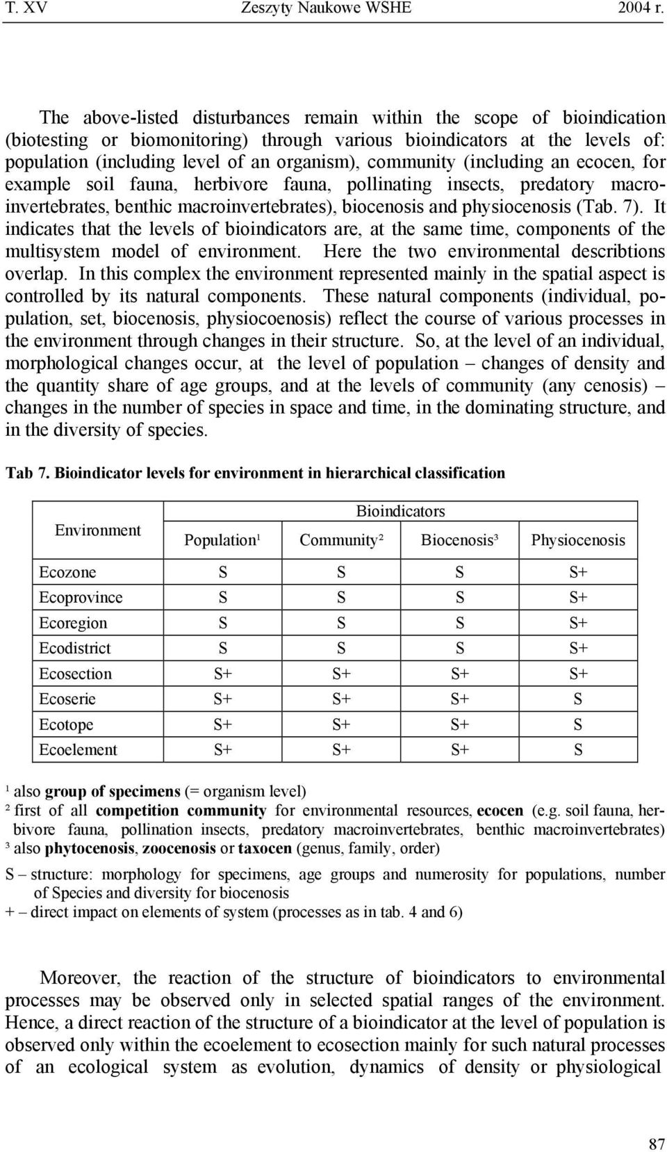 It indicates that the levels of bioindicators are, at the same time, components of the multisystem model of environment. Here the two environmental describtions overlap.