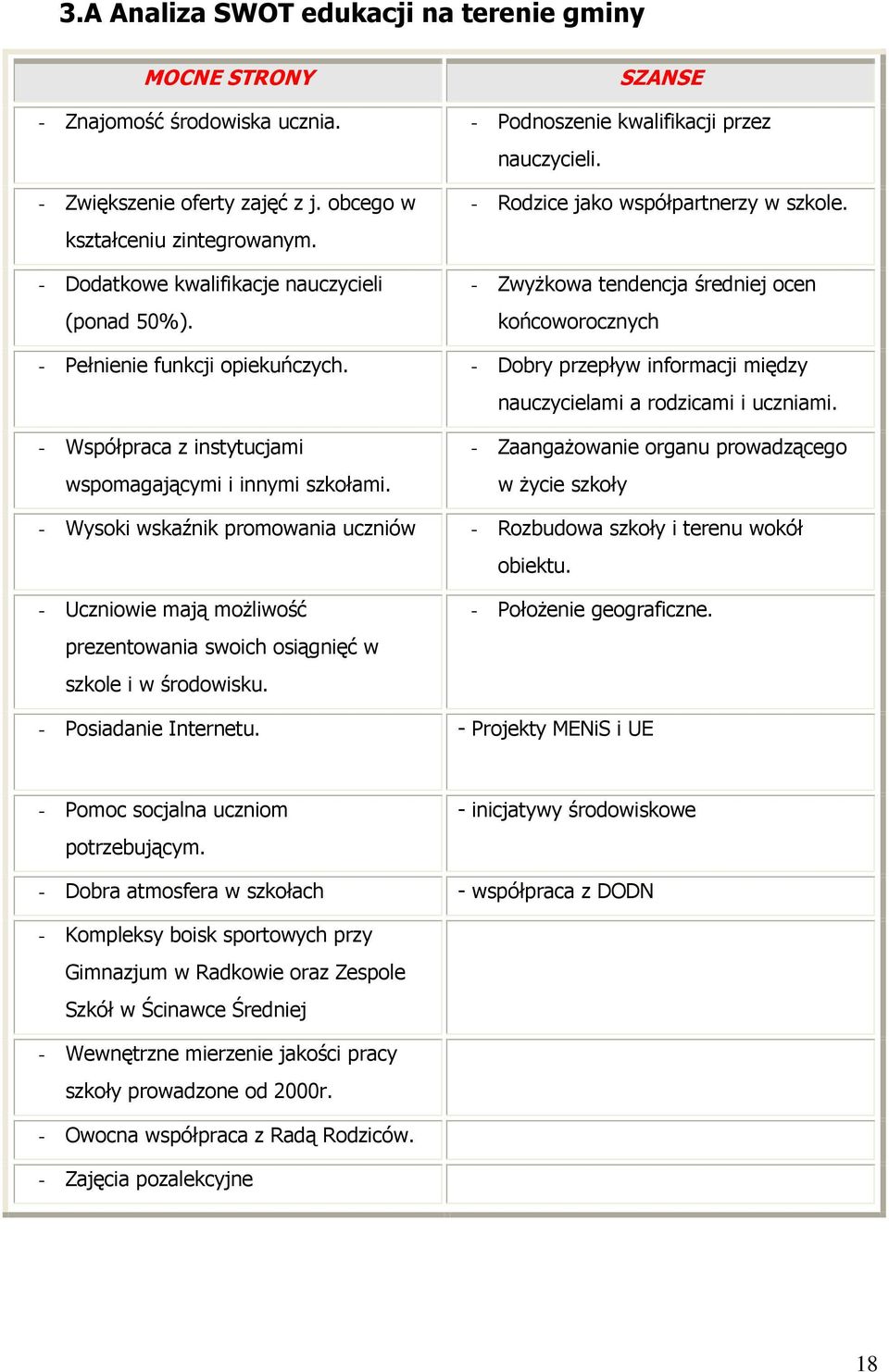 - Zwy kowa tendencja œredniej ocen koñcoworocznych - Peùnienie funkcji opiekuñczych. - Dobry przepùyw informacji miêdzy nauczycielami a rodzicami i uczniami.