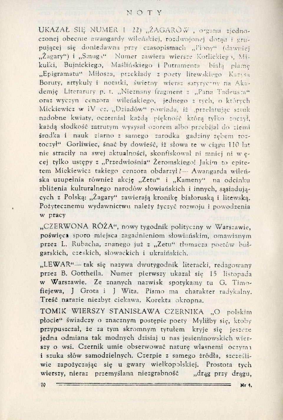 saryryc-łfy na Akademię Literarury p. t. Nieznany fragment z Pana Tadeusza" oraz wyczyn cenzora wileńskiego, jednego 2 tych, o których Mickiewicz w IV cz. Dziadów" powiada, iż.