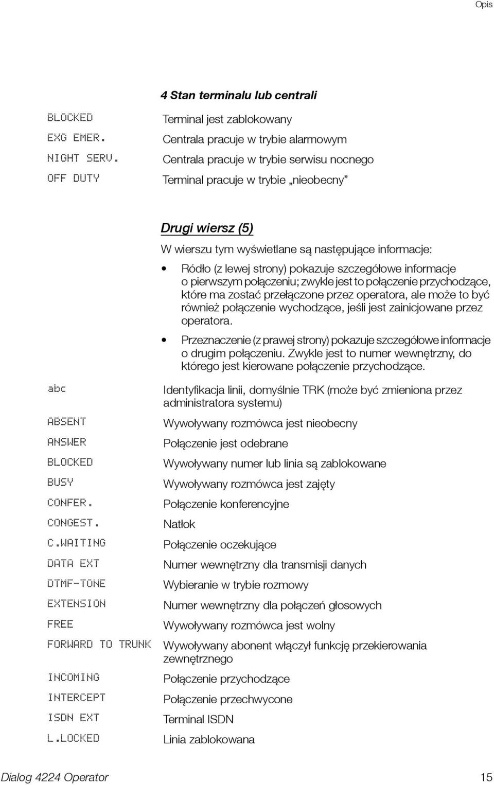 następujące informacje: Ródło (z lewej strony) pokazuje szczegółowe informacje o pierwszym połączeniu; zwykle jest to połączenie przychodzące, które ma zostać przełączone przez operatora, ale może to