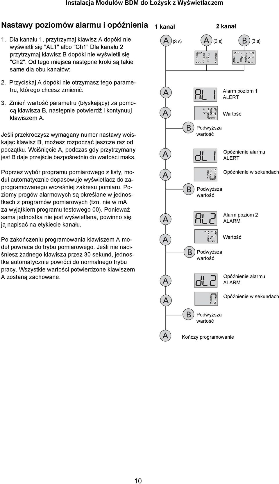 Zmień wartość parametru (błyskający) za pomocą klawisza B, następnie potwierdź i kontynuuj klawiszem A.