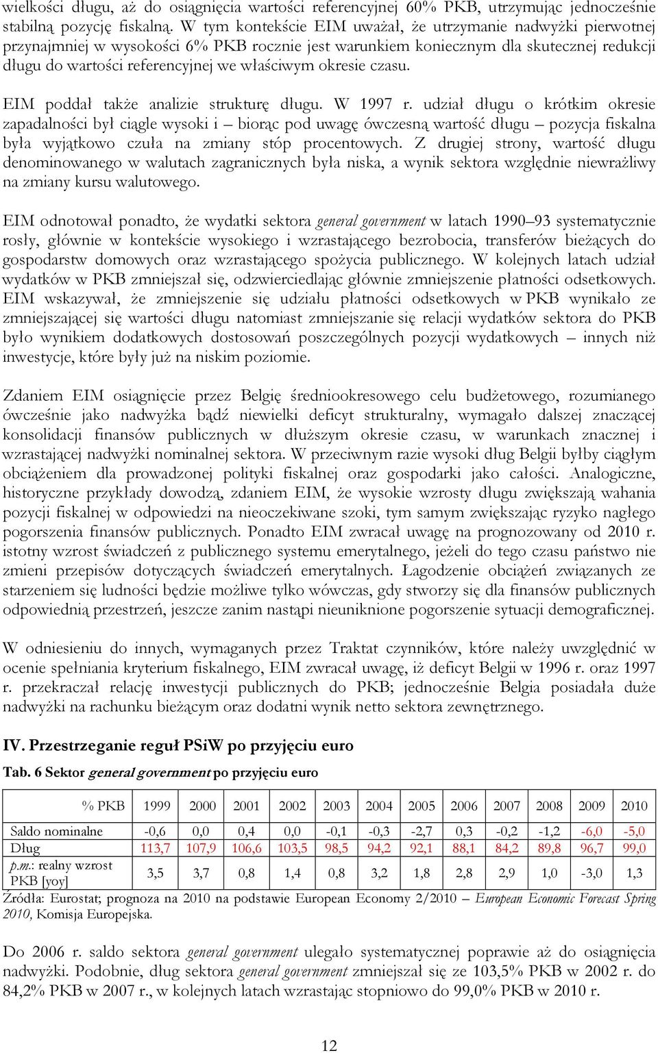 okresie czasu. EIM poddał takŝe analizie strukturę długu. W 1997 r.