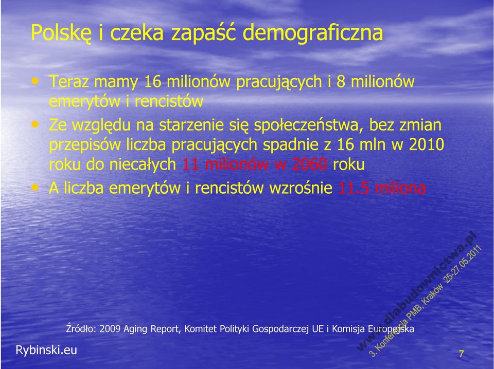 spadnie z 16 mln w 2010 roku do niecałych 11 milionów w 2060 roku A liczba emerytów i rencistów