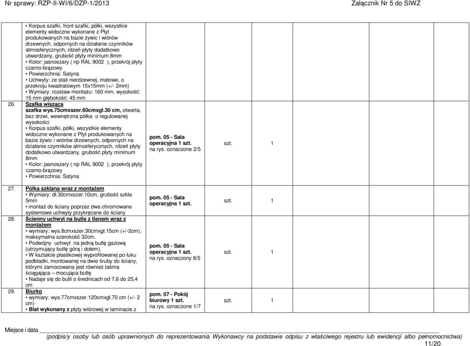 2mm) Wymiary: rozstaw montau: 160 mm, wysoko: 15 mm głboko: 45 mm 26. Szafka wiszca szafka wys.75cmxszer.60cmxgł.