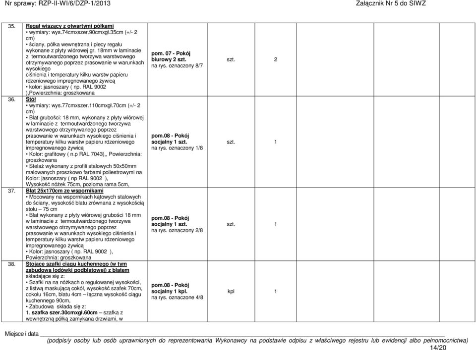 jasnoszary ( np. RAL 9002 ),Powierzchnia: groszkowana 36. Stół wymiary: wys.77cmxszer.110cmxgł.