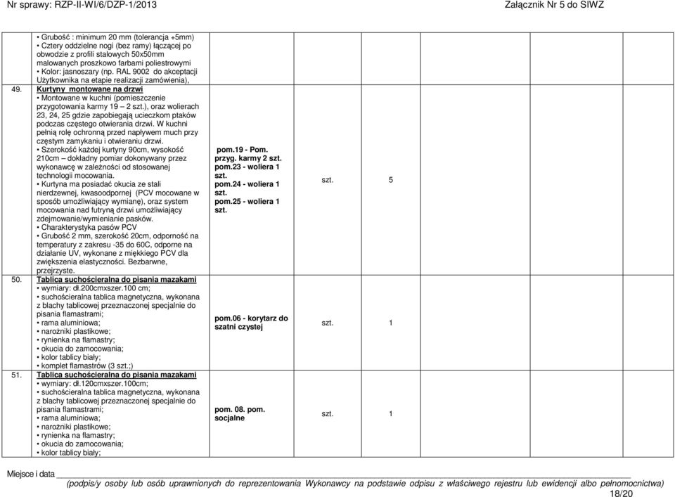 ), oraz wolierach 23, 24, 25 gdzie zapobiegaj ucieczkom ptaków podczas czstego otwierania drzwi. W kuchni pełni rol ochronn przed napływem much przy czstym zamykaniu i otwieraniu drzwi.