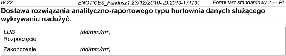 Formularz standardowy 2 PL LUB