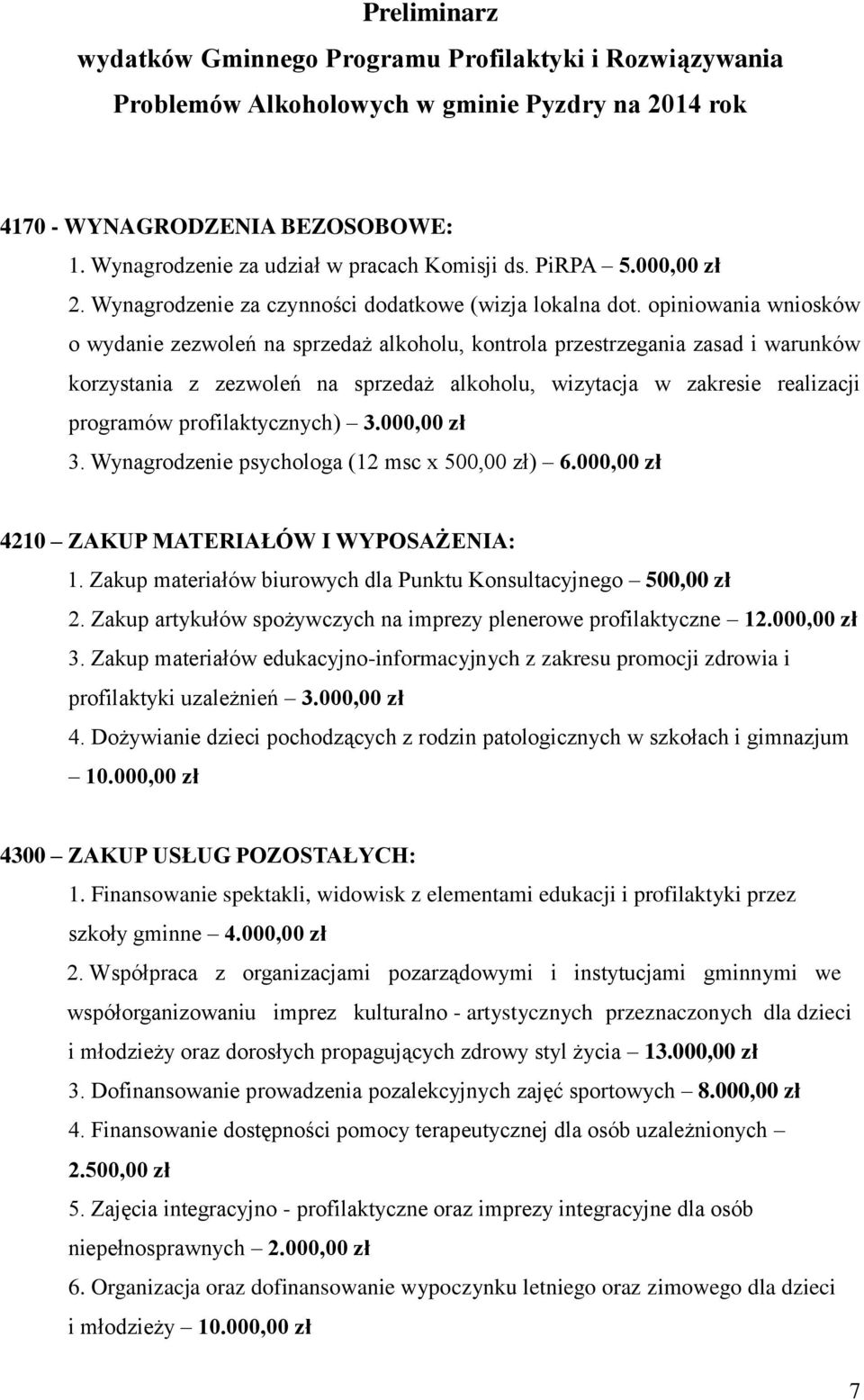 opiniowania wniosków o wydanie zezwoleń na sprzedaż alkoholu, kontrola przestrzegania zasad i warunków korzystania z zezwoleń na sprzedaż alkoholu, wizytacja w zakresie realizacji programów