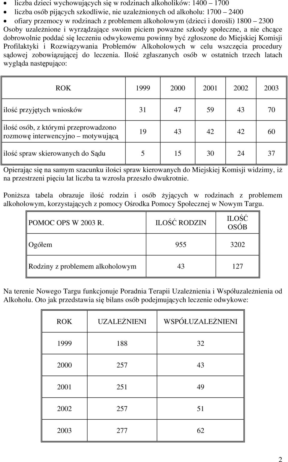 Profilaktyki i Rozwiązywania Problemów Alkoholowych w celu wszczęcia procedury sądowej zobowiązującej do leczenia.