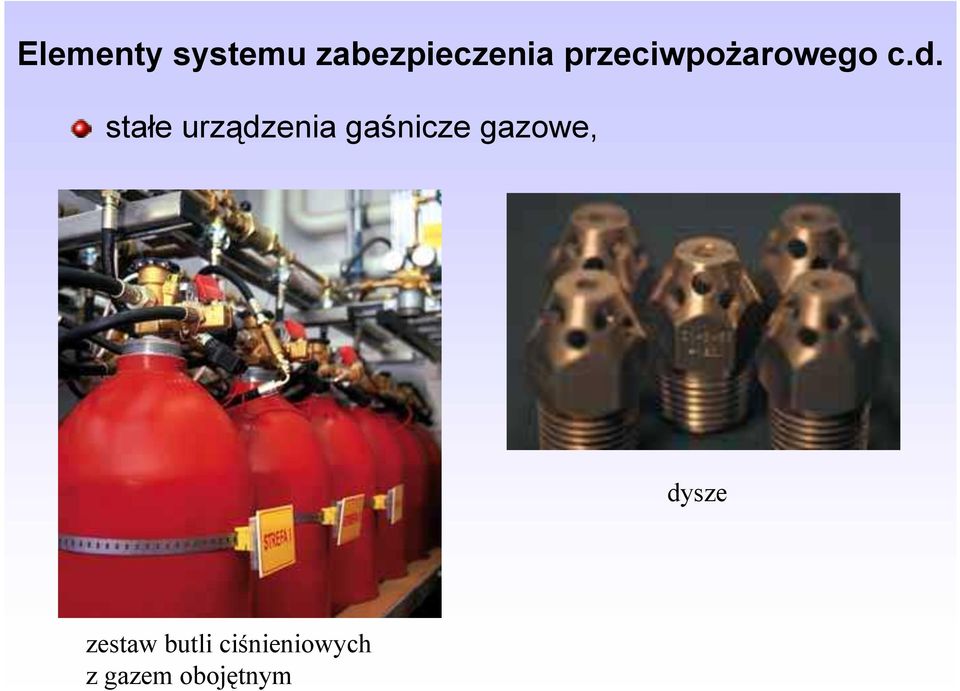 stałe urządzenia gaśnicze gazowe,