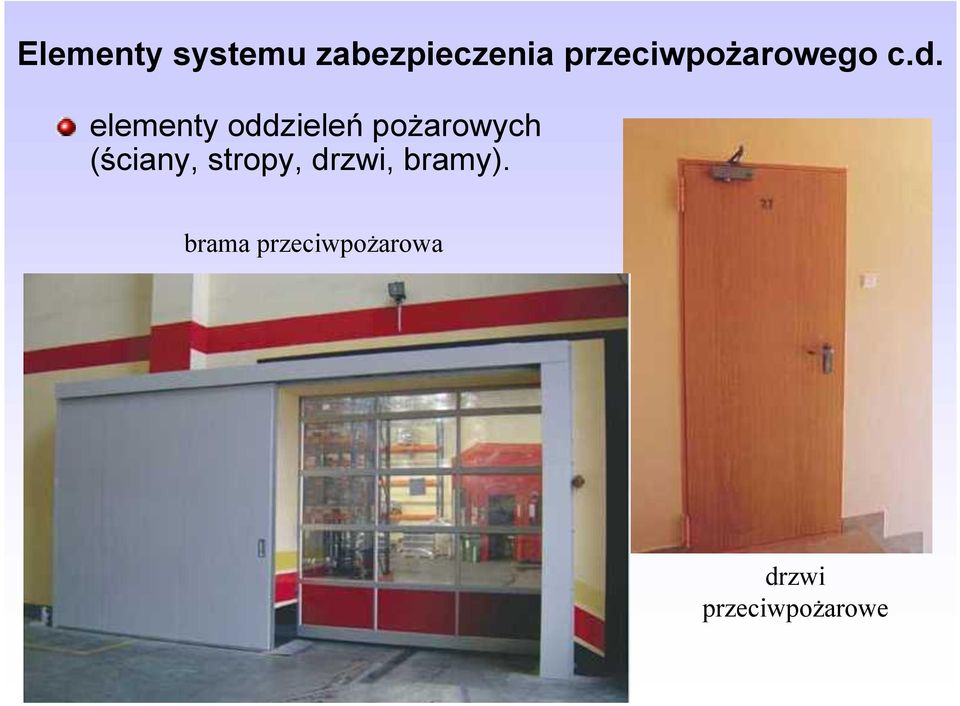 elementy oddzieleń pożarowych (ściany,