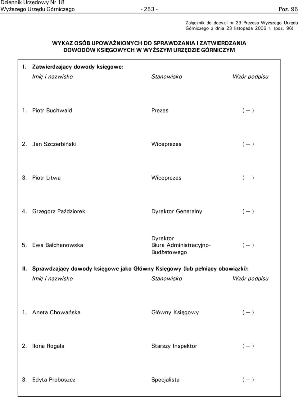 Górniczego z dnia 23 listopada 2006 r. (poz.