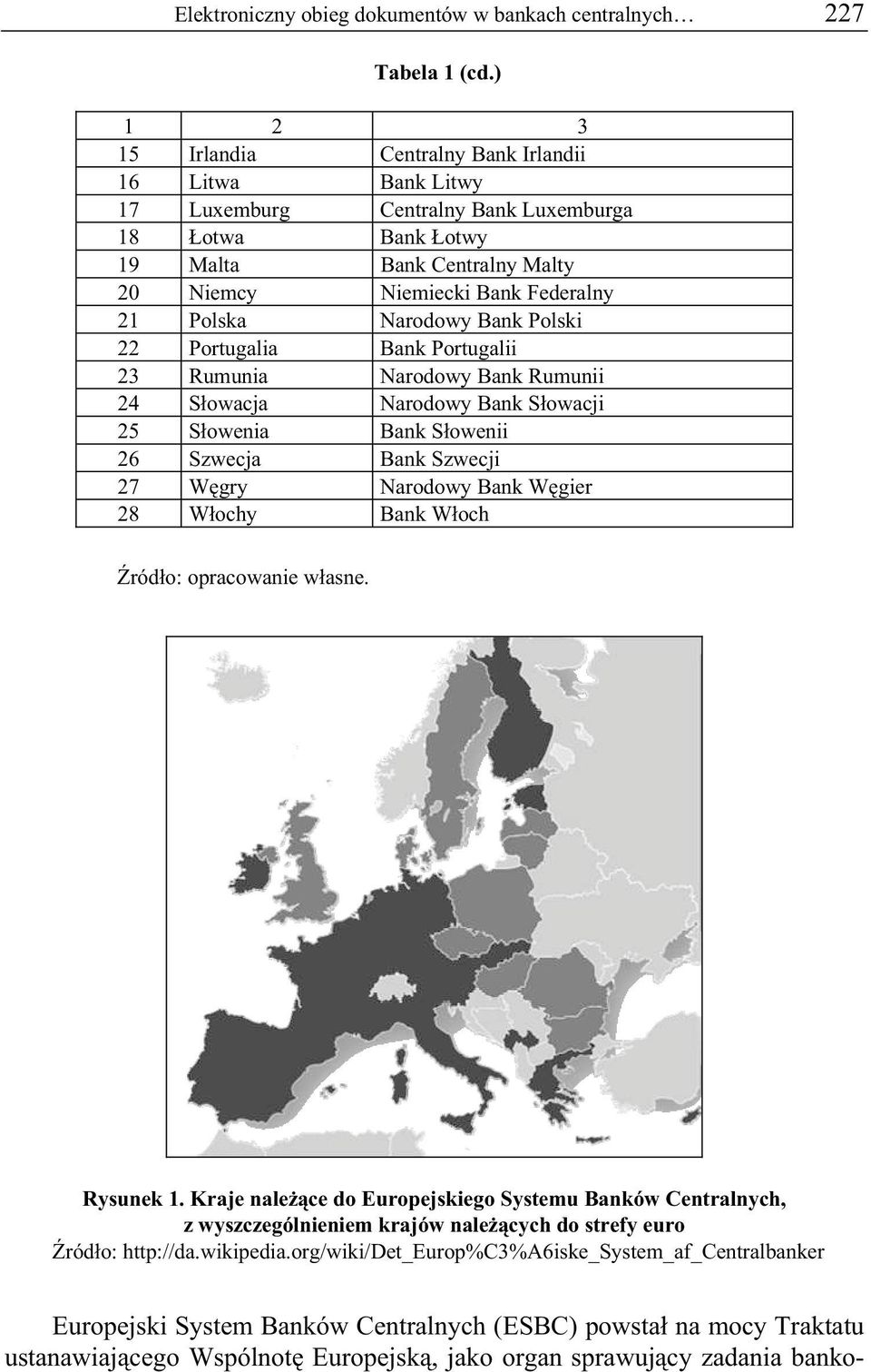 Narodowy Bank Polski 22 Portugalia Bank Portugalii 23 Rumunia Narodowy Bank Rumunii 24 S owacja Narodowy Bank S owacji 25 S owenia Bank S owenii 26 Szwecja Bank Szwecji 27 W gry Narodowy Bank W gier