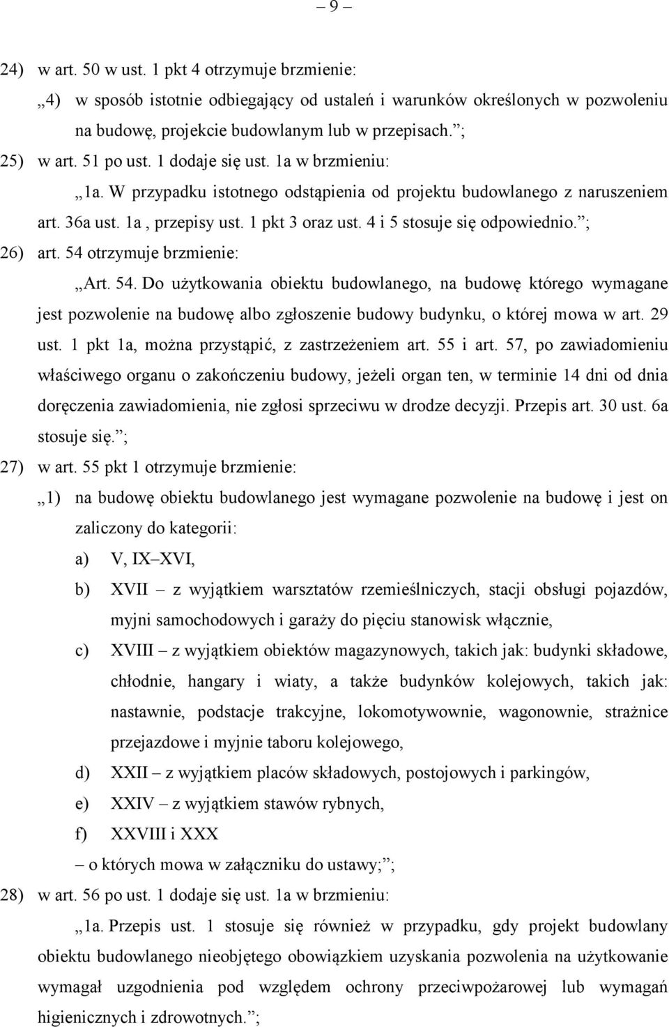 4 i 5 stosuje się odpowiednio. ; 26) art. 54 otrzymuje brzmienie: Art. 54. Do użytkowania obiektu budowlanego, na budowę którego wymagane jest pozwolenie na budowę albo zgłoszenie budowy budynku, o której mowa w art.