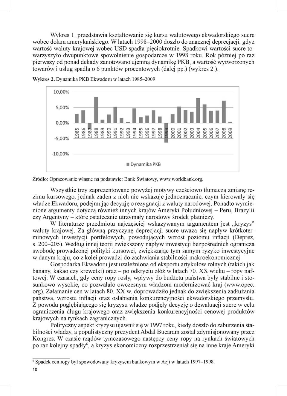 Rok później po raz pierwszy od ponad dekady zanotowano ujemną dynamikę PKB, a wartość wytworzonych towarów i usług spadła o 6 punktów procentowych (dalej pp.) (wykres 2.). Wykres 2.