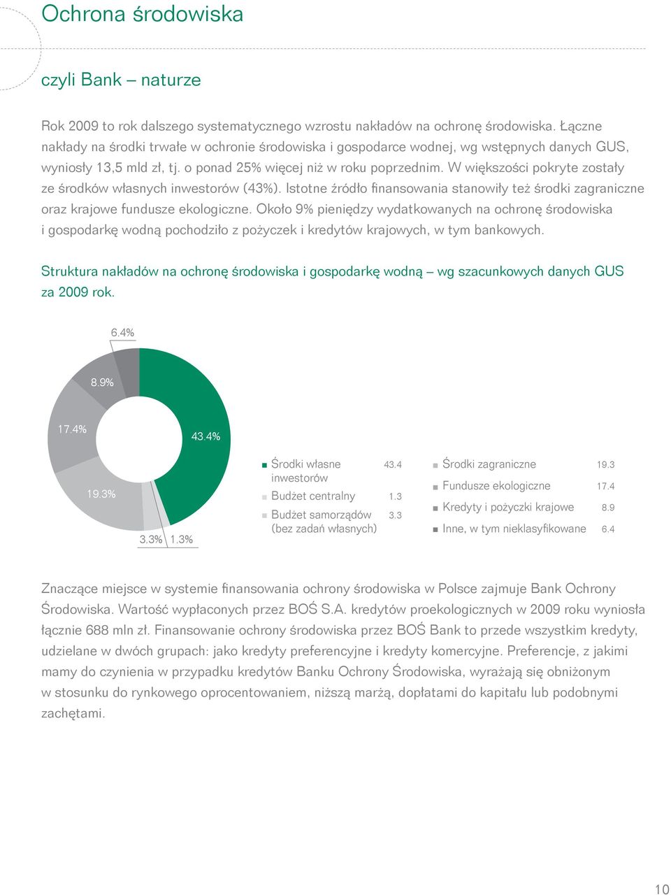 W większości pokryte zostały ze środków własnych inwestorów (43%). Istotne źródło finansowania stanowiły też środki zagraniczne oraz krajowe fundusze ekologiczne.