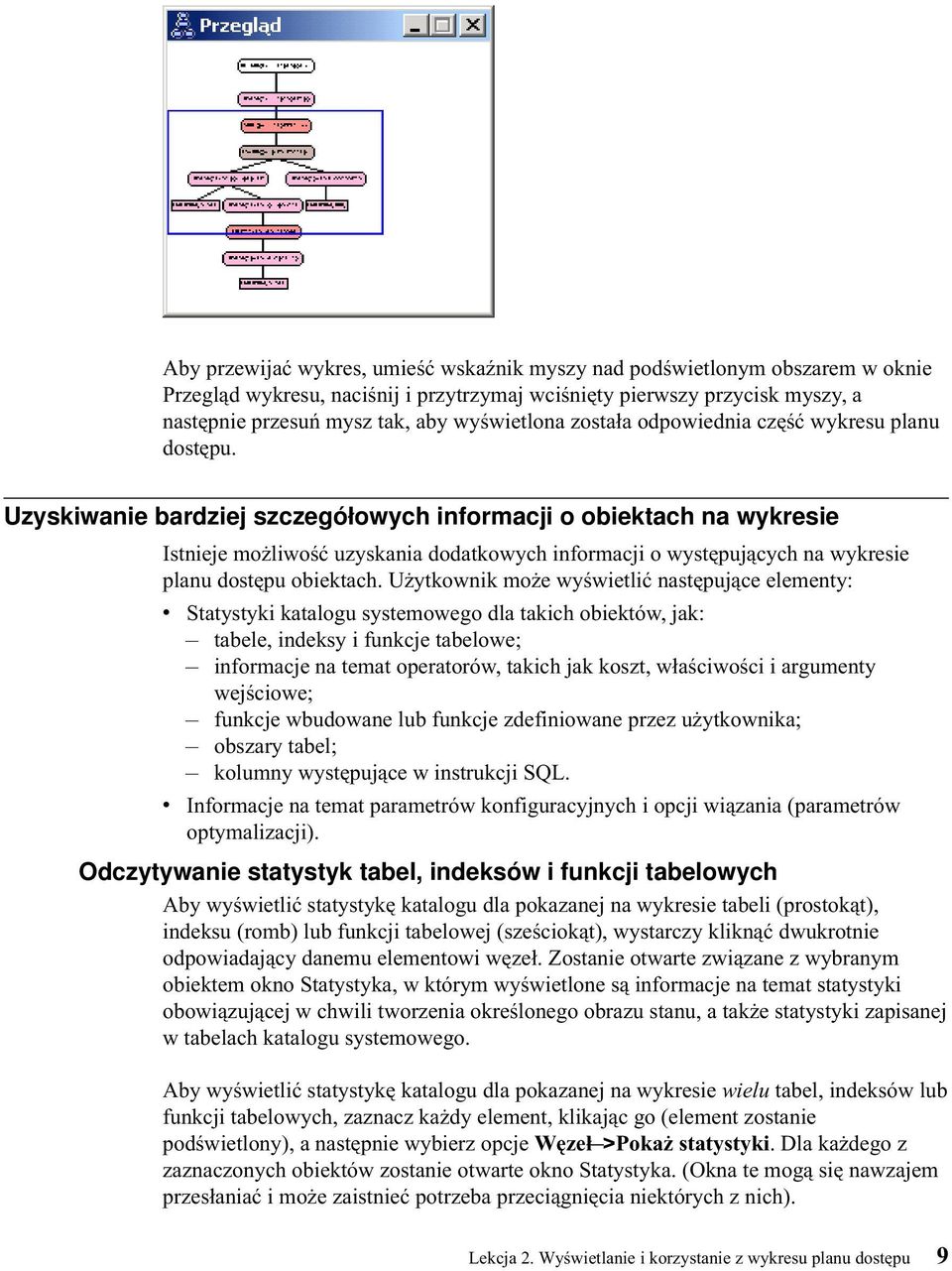 Uzyskiwanie bardziej szczegółowych informacji o obiektach na wykresie Istnieje możliwość uzyskania dodatkowych informacji o występujących na wykresie planu dostępu obiektach.